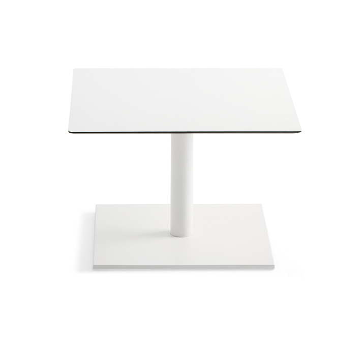 Tisch Kaleox, Basisversion; <br>quadratische Tischplatte 60 x 60 cm, wei; <br>Gestell wei lackiert; Tischhhe 40 cm